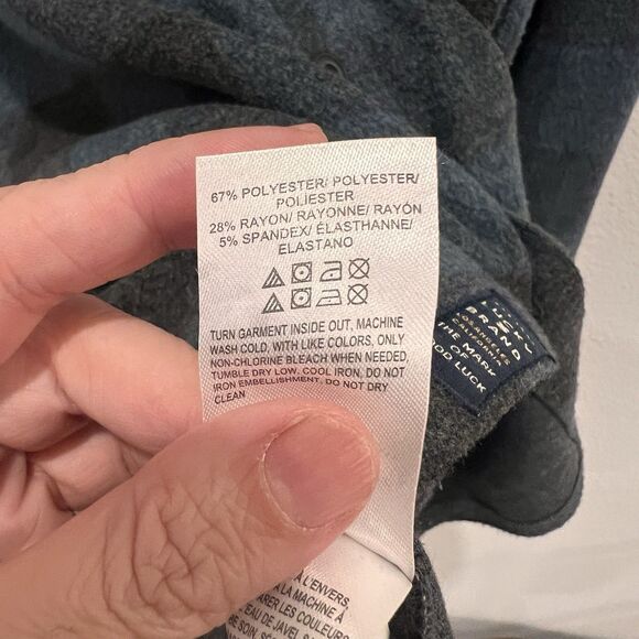 Lucky Brand Men’s Plaid Brushed Jersey Blue Shirt Sz XXL Soft Cozy Gorpcore - Picture 5 of 8